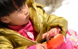 playing in snow